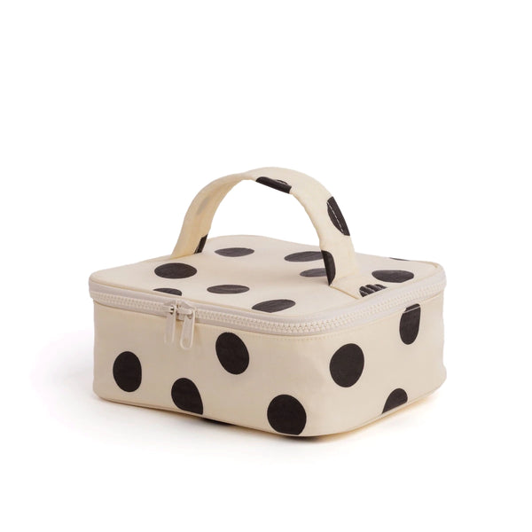 Baggu Small Cosmetic Case / Cream & Black Polka Dot