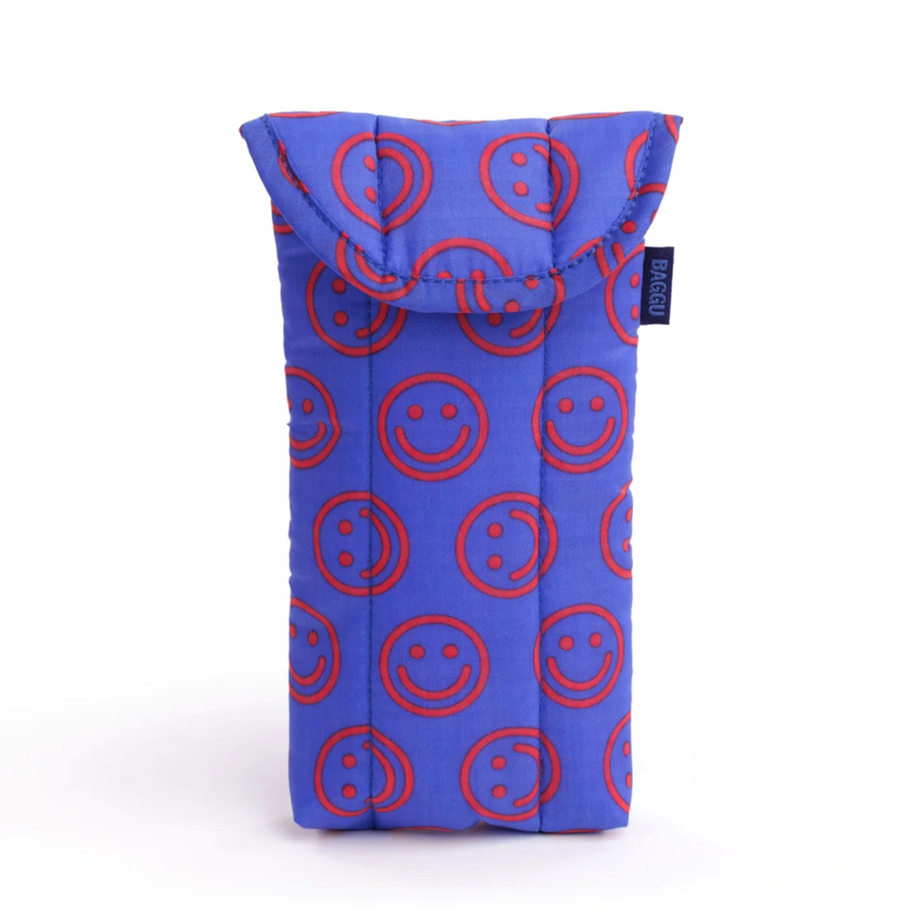Baggu Puffy Glasses Sleeve / Mini Cobalt Happy