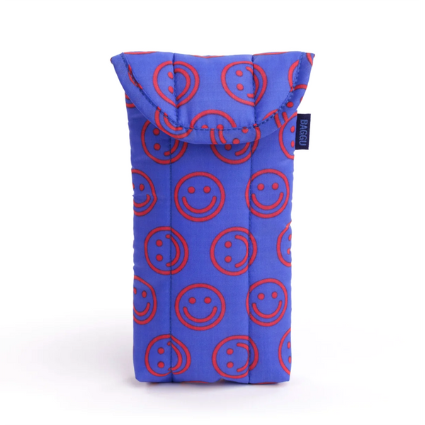 Baggu Puffy Glasses Sleeve / Mini Cobalt Happy
