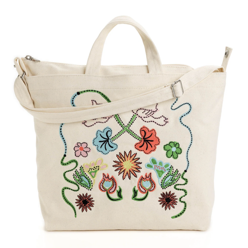 Baggu Horizontal Canvas Duck Bag / Embroidered Birds