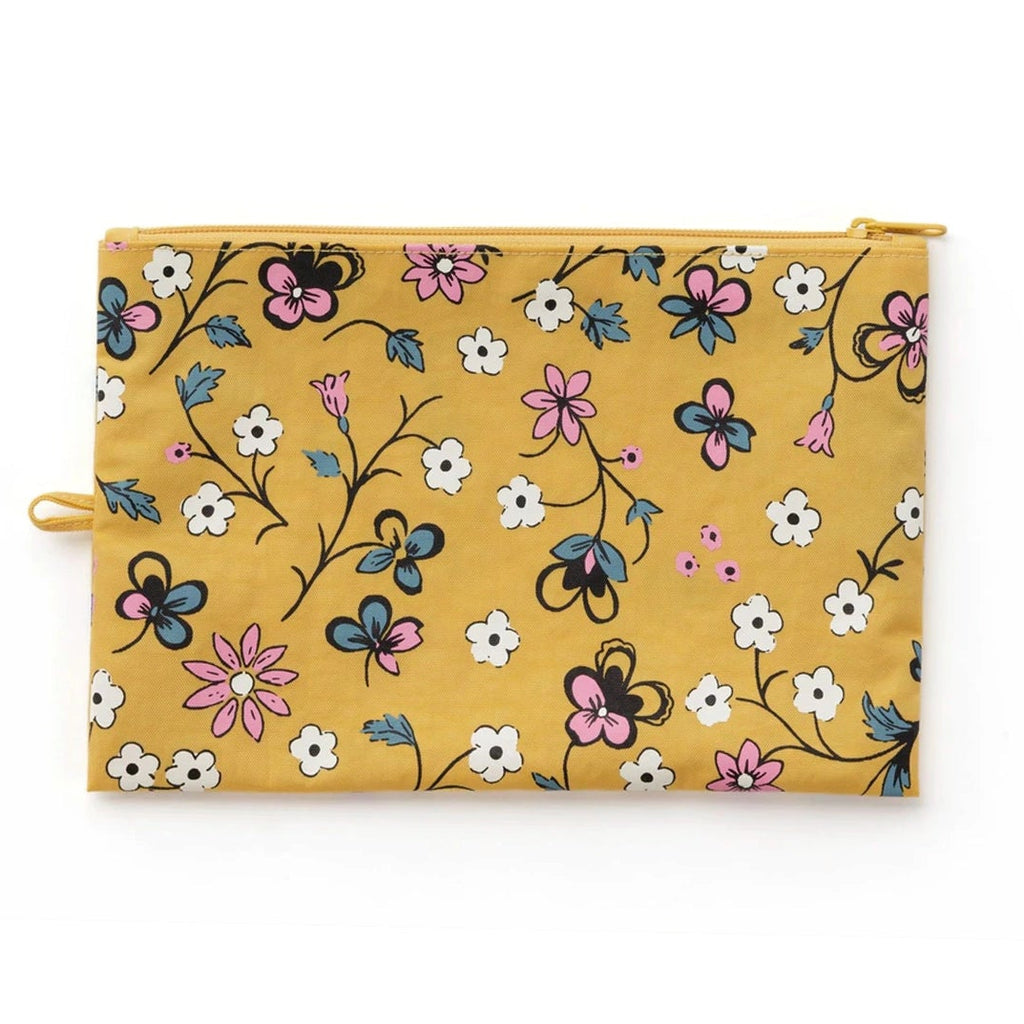 Baggu Flat Large Zip Pouch / Wildwood Mix Sunflower
