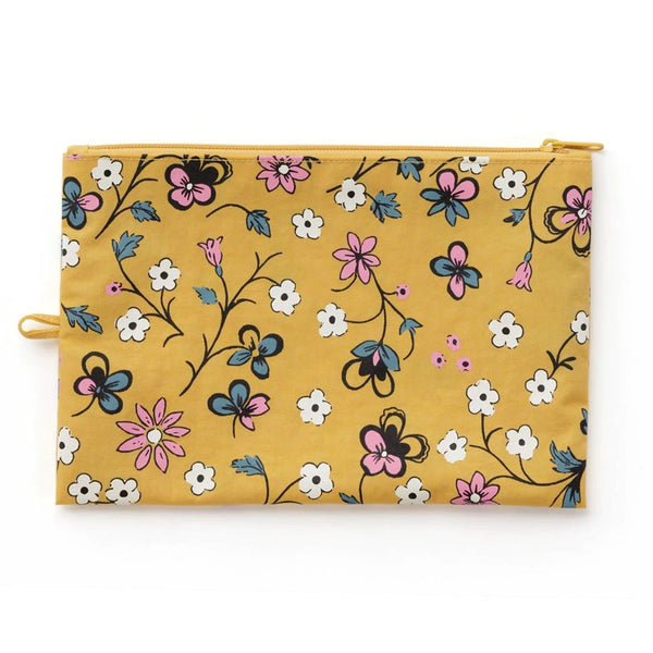 Baggu Flat Large Zip Pouch / Wildwood Mix Sunflower