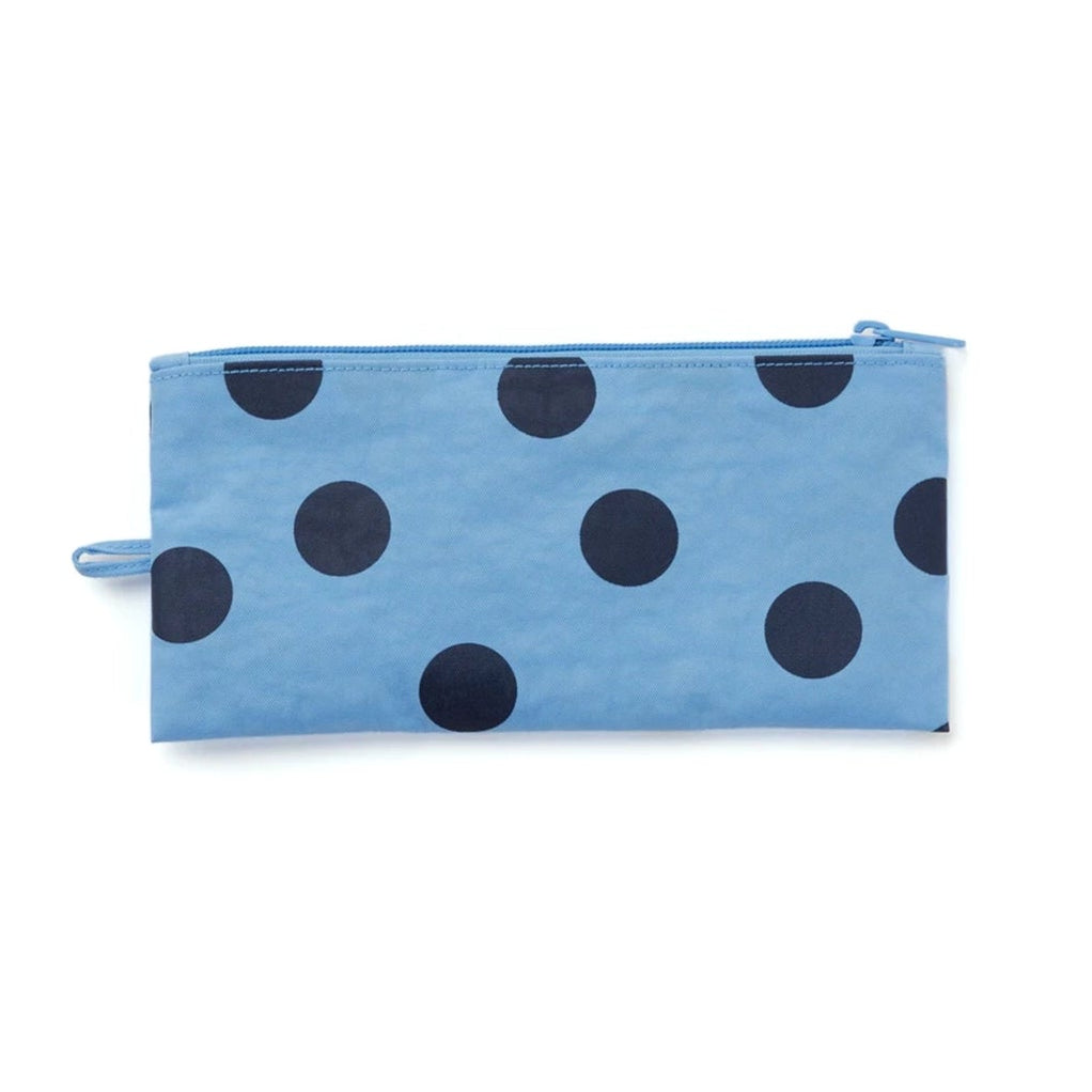 Baggu Flat Medium Zip Pouch / Polka Dot Blue
