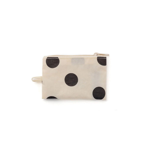 Baggu Flat Small Zip Pouch / Polka Dot Cream