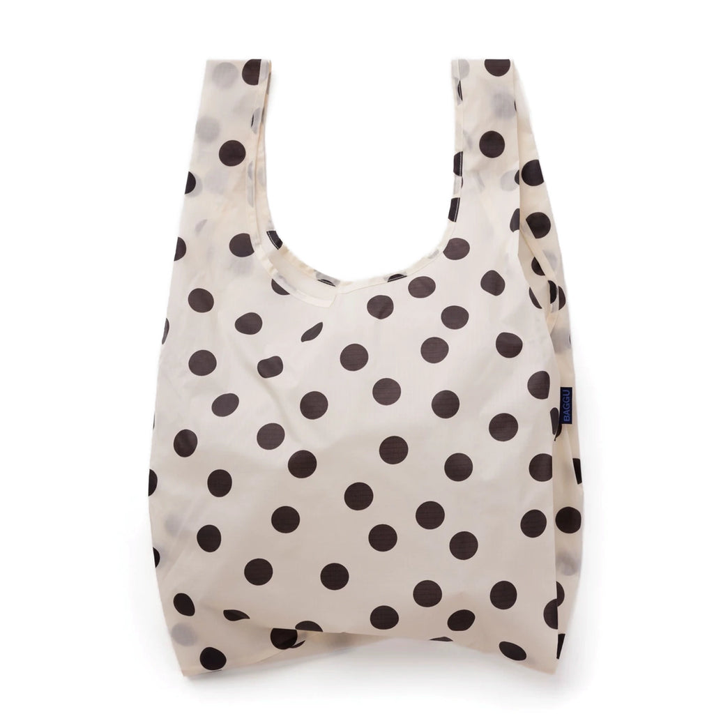 Baggu Standard Grocery Bag / Cream & Black Polka Dot