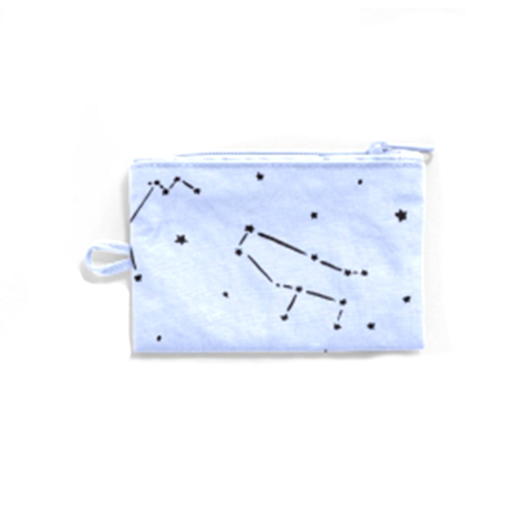 Baggu Flat Small Zip Pouch / Constellation Sky Blue