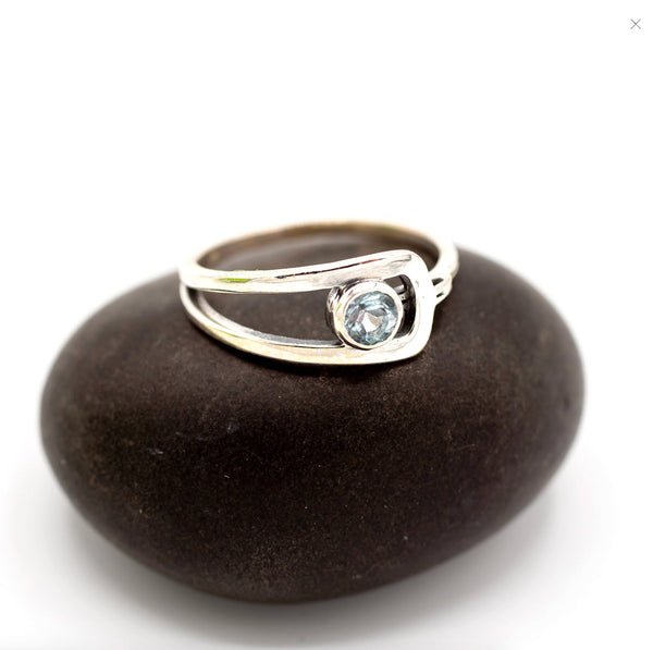 Sterling Silver Blue Topaz Harmony Ring