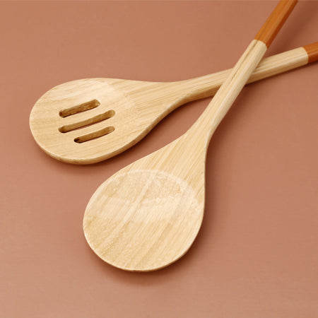 Bamboo Salad Servers / Caramel