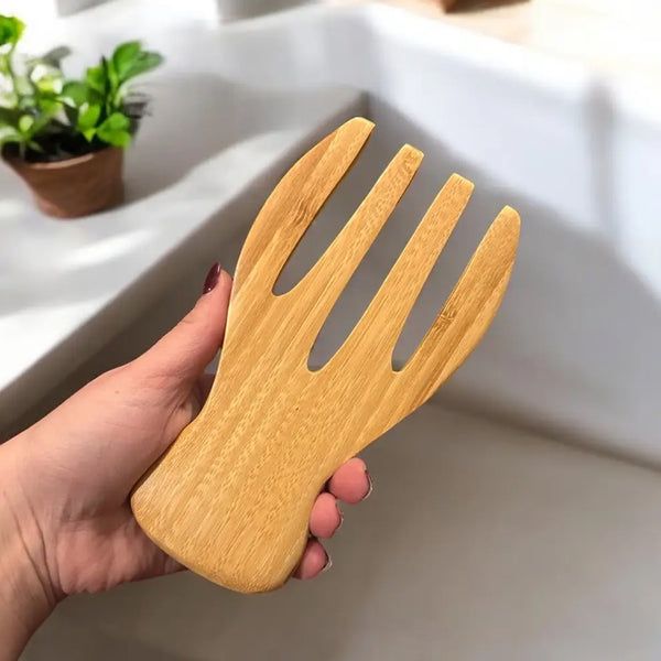 Bamboo Salad Serving Hands