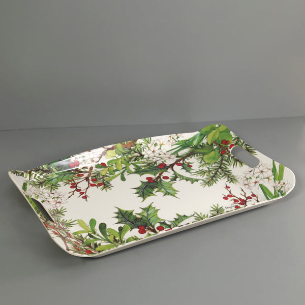 Holly & Berries Bamboo Serving Tray