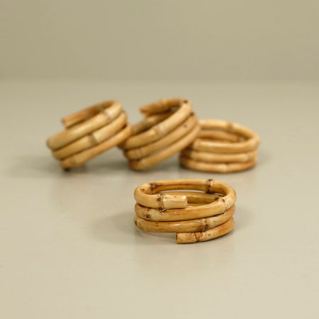 Bamboo Root Napkin Rings / Set of Four