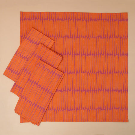 Basket Orange Block Print Napkins