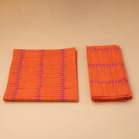 Basket Orange Block Print Napkins