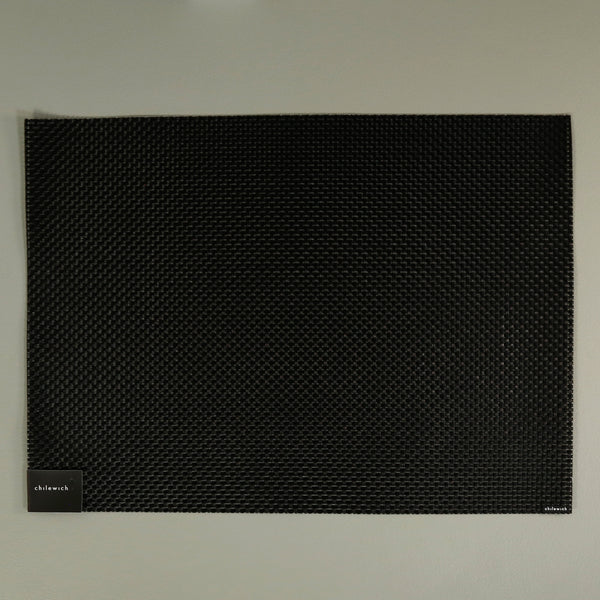 Chilewich Vinyl Placemats / Basketweave Black Rectangle