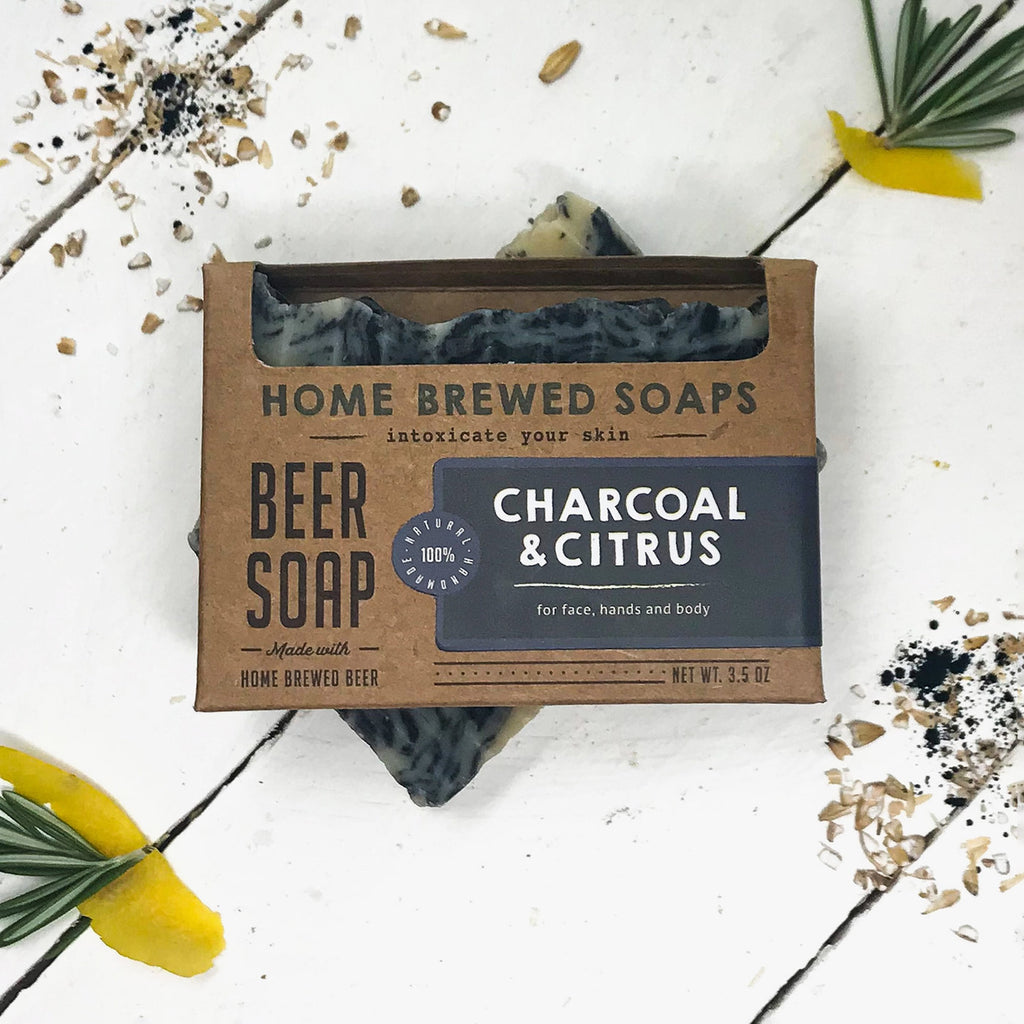 Home Brewed Soap Bars / Charcoal & Citrus