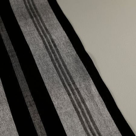 Mayamam Stripe Table Runner / Black & Grey 12" x 82"