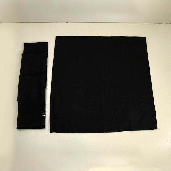 Black & White Linen Napkin 4pc Set