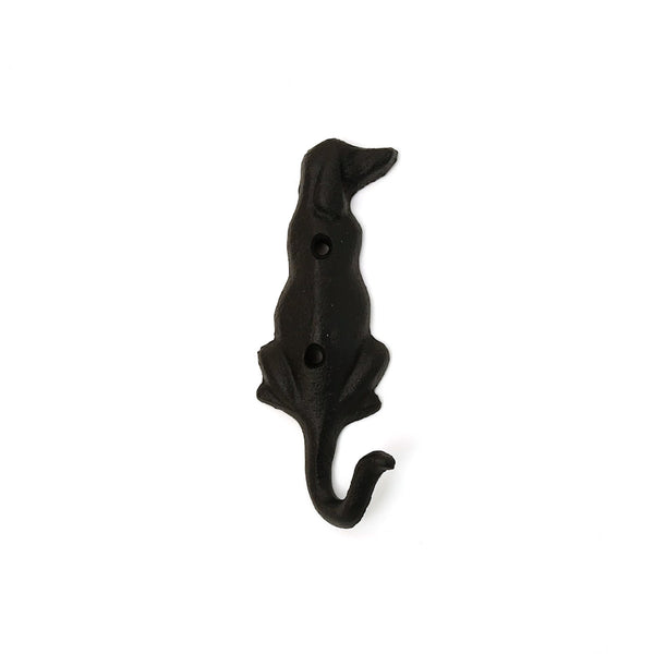 Rustic Cast Iron Dog Hook / Black