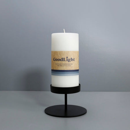 Black Pillar Candle Holder / Short