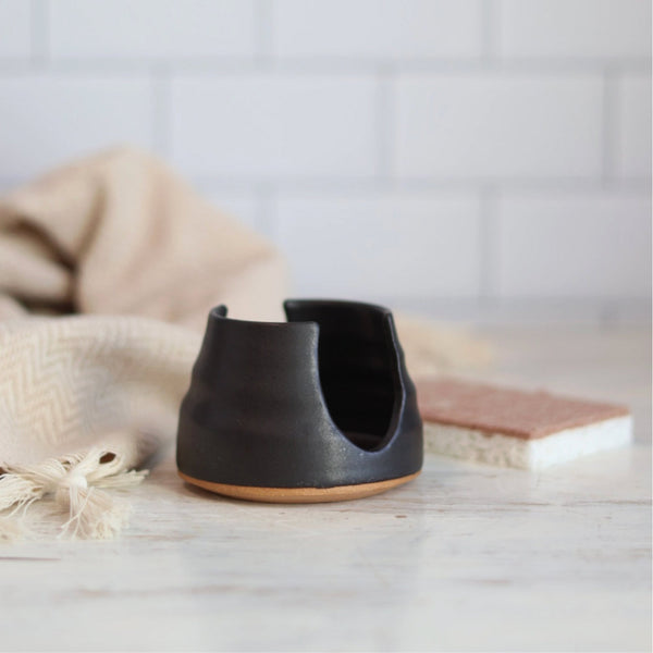 Handmade Ceramic Sponge Holder / Black