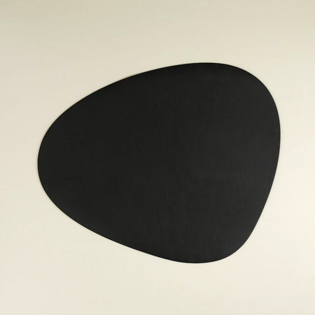 Faux Leather Stone Placemats / Black