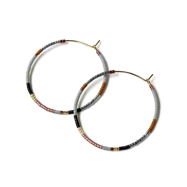 Beauty Hoop Earrings / Large / Gray