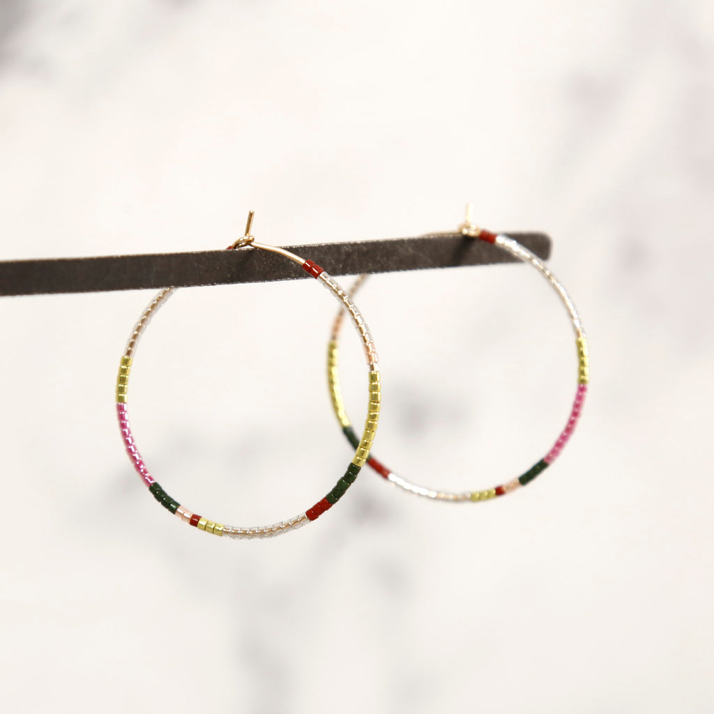 Beauty Hoop Earrings / Large / Silver
