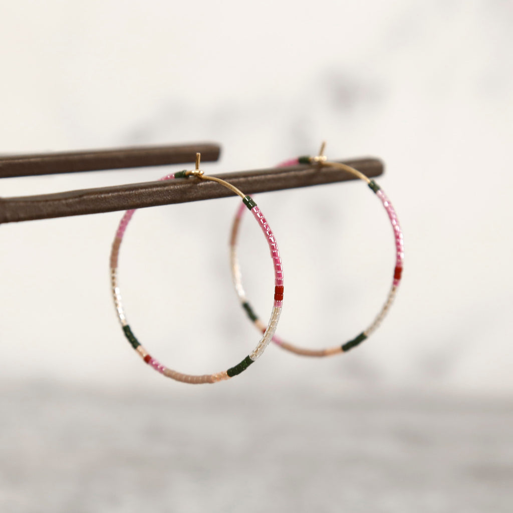 Beauty Hoop Earrings / Large / Pink