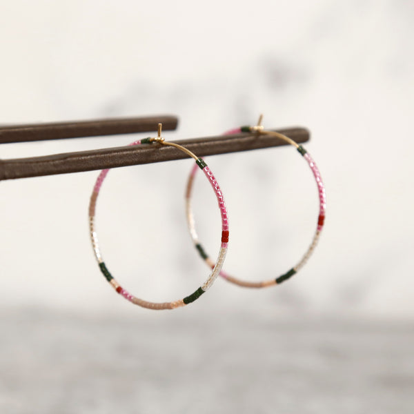 Beauty Hoop Earrings / Large / Pink