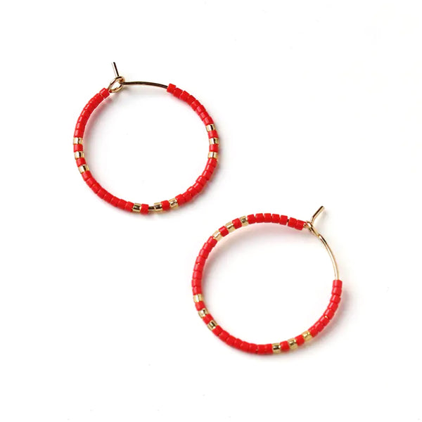 Zoe Hoop Earrings / Small / Red