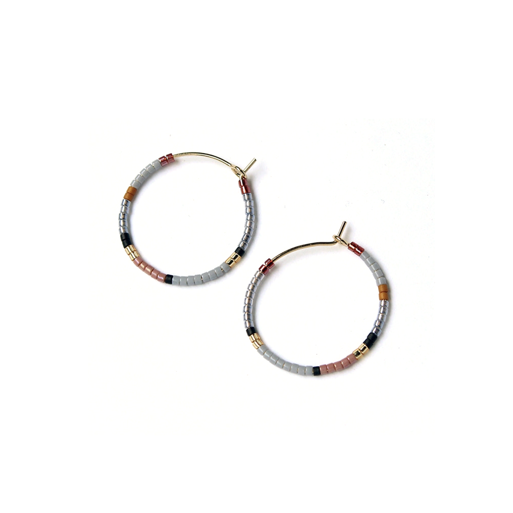 Beauty Hoop Earrings / Small / Gray