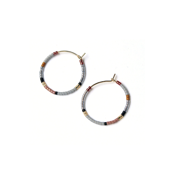 Beauty Hoop Earrings / Small / Gray