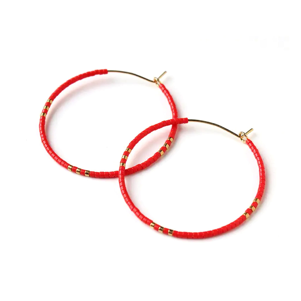 Zoe Hoop Earrings / Large / Red