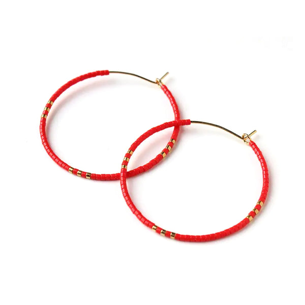 Zoe Hoop Earrings / Large / Red