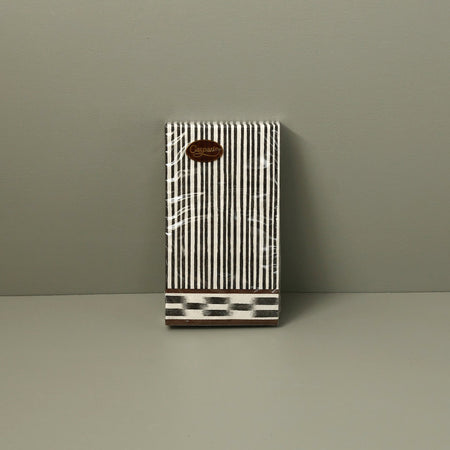 Caspari Paper Guest Napkins / Boho Black Stripe
