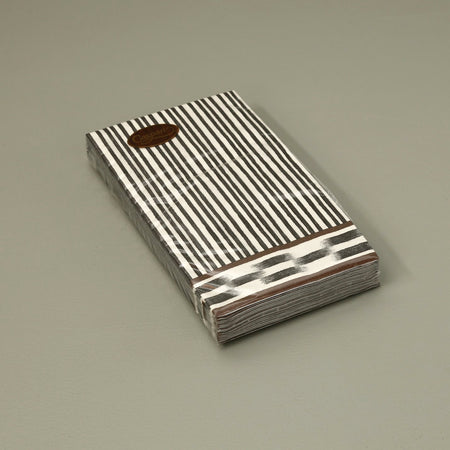 Caspari Paper Guest Napkins / Boho Black Stripe