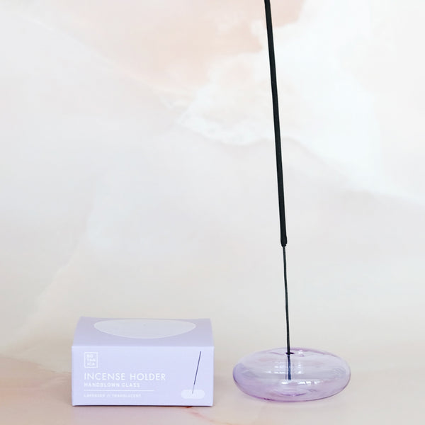 Glass Bubble Incense Holder / Lavender