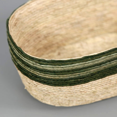 Makaua Palm Leaf Oval Bread Basket / Zebra Cactus