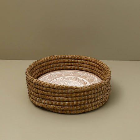 Mandala Bread Basket w/ Terracotta Bread Warmer