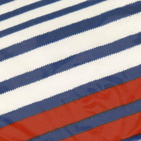 Caspari Paper Cocktail Napkins / Breton Stripe Blue