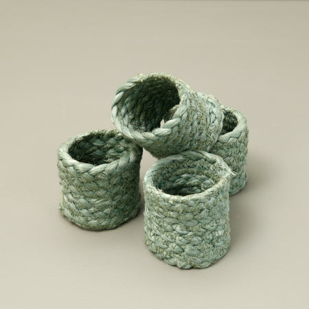 Jute Napkin Rings 4pc / Mint