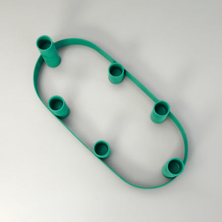 Oval Metal Candelabra Ring / Beryl Green