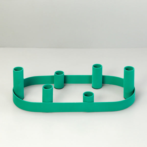 Oval Metal Candelabra Ring / Beryl Green