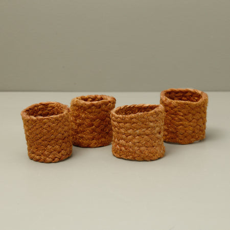 Jute Napkin Rings 4pc / Cinnamon
