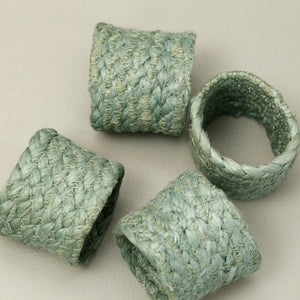 Jute Napkin Rings 4pc / Mint