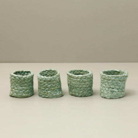 Jute Napkin Rings 4pc / Mint