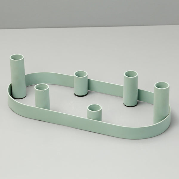 Oval Metal Candelabra Ring / Opaline Green