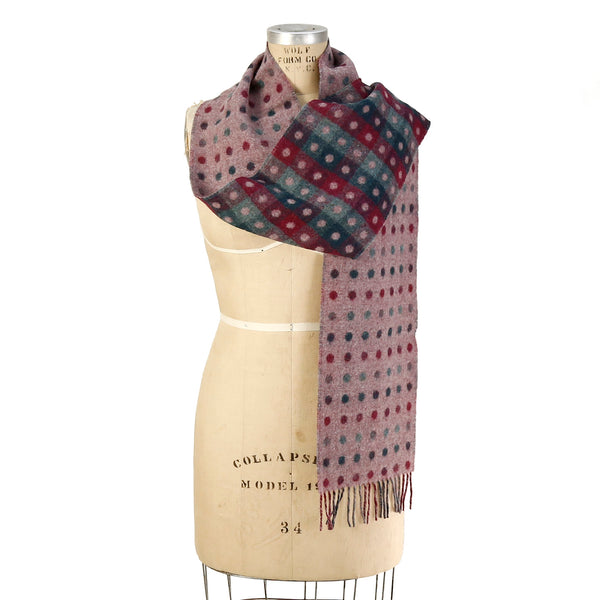 Merino Wool Scarf / Check Lilac Multi