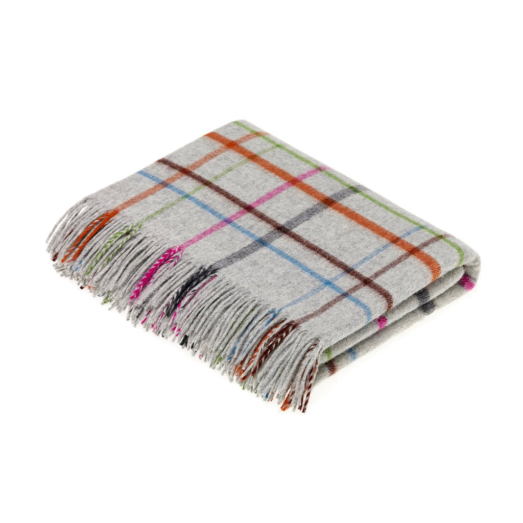 Merino Wool Throw Blanket / Windowpane Multi