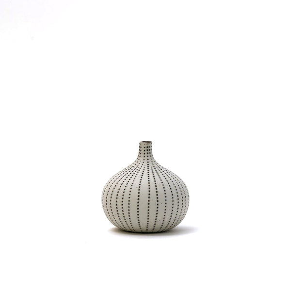 Porcelain Mini Bud Vase / Brown Dash